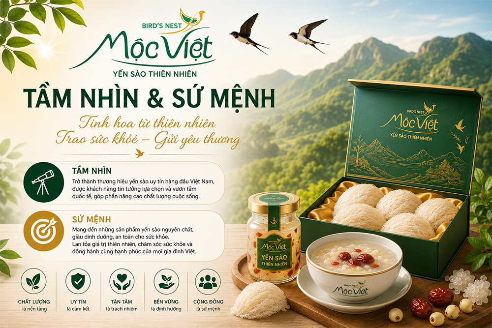 Tầm nhìn & Sứ mệnh | Yến sào Mộc Việt - Kiến tạo giá trị từ thiên nhiên